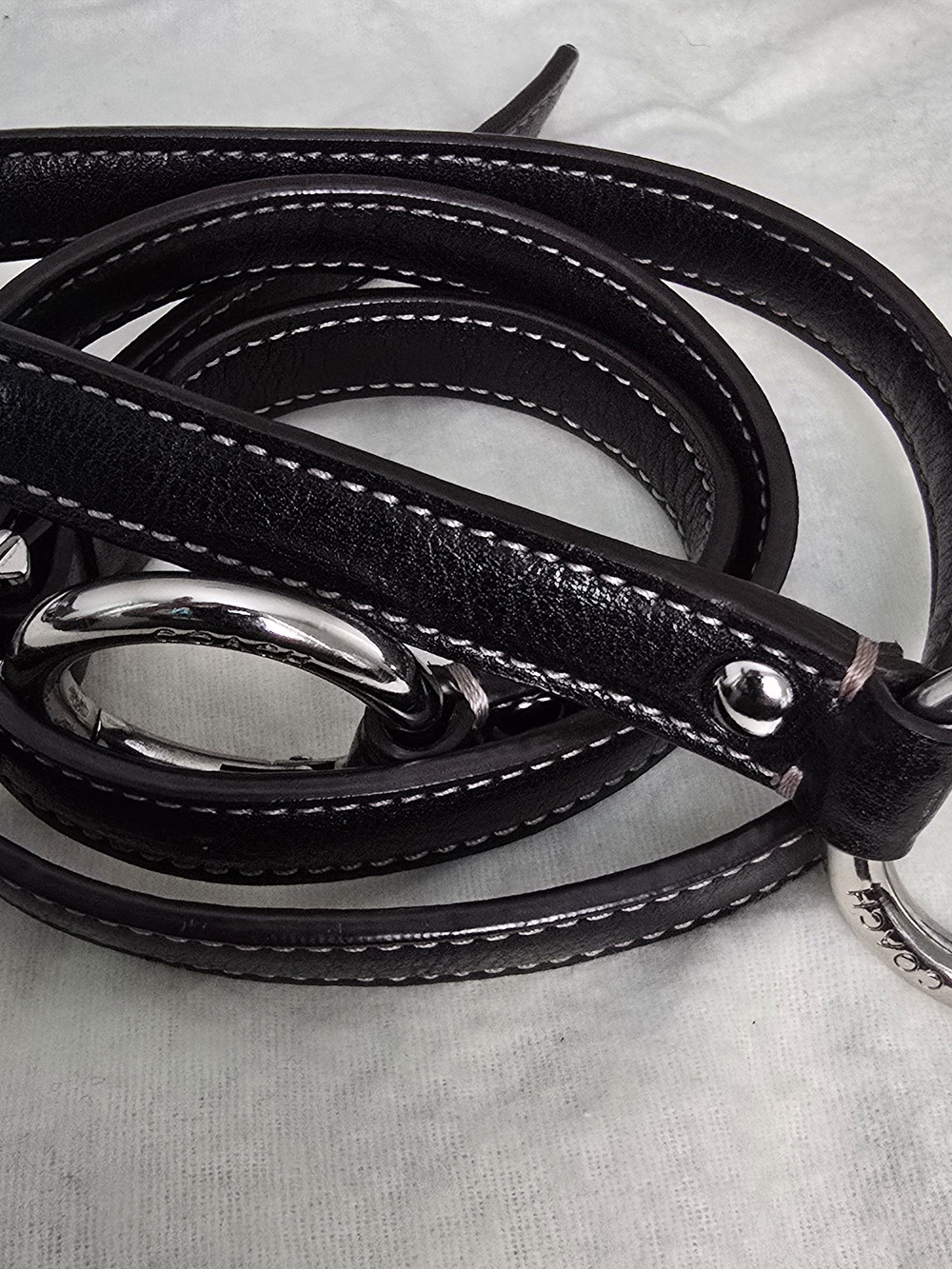 Coach Replacement Dark Brown Leather Crossbody Strap - Silver Hardware